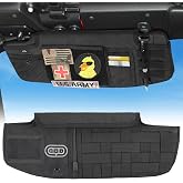 JOYTUTUS Sun Visor Organizer Compatible with 2018-2026 Wrangler JL &amp; Gladiator JT, Driver's Side Front Tactical Visor Storage Cover Molle Webbing Visor Storage Holder Pouch, Multi-Pocket Net Zipper