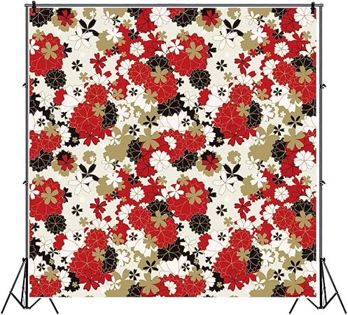 Amazon Co Jp Qinunipoto ビニール 1 5x1 5m スタジオの背景 ベニバナ 白い花 緑の花 黒い花 写真撮影用 背景幕 背景 写真撮影の背景 カスタマイズ可能様々な背景 商品 人物撮影 誕生日パーティーの背景 和風の装飾 カメラ