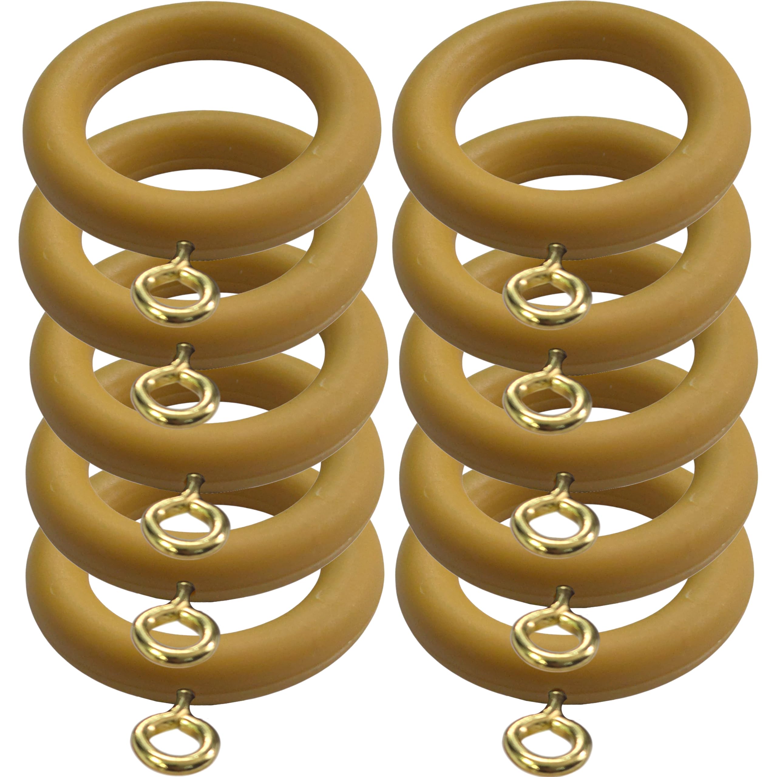 Beech Curtain Rings Drapery Pole Rod Loops Gliders with Eye for 22mm Pole Size: Internal Diameter 28mm, External Diameter 45mm (Pack of 10)