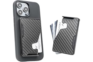 FANTOM M MagSafe Wallet Compatible with iPhone 12/13/14/15 Mini/Plus/Pro/Max and MagSafe Accessories, RFID Aluminum Card Holder, Carbon Fiber, Regular Size Holds 7-13 Cards