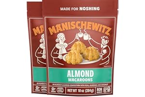 Manischewitz Almond Macaroons, 10 oz (2 Pack) | Coconut Macaroons | Resealable Bag | Dairy Free | Gluten Free Coconut Cookie | Kosher for Passover