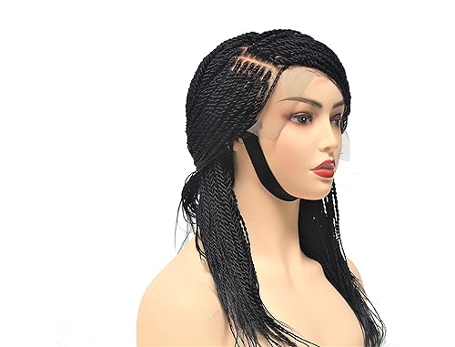 Rope Twist Wig Black Women Wig Fully Hand Braided Box Braids Lace