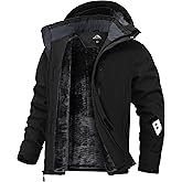 Zoofly Men's Mountain Ski Jacket Waterproof Fleece Liner Snow Coat Warm Winter Windproof Hooded Raincoat
