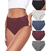 Altheanray Womens Underwear Cotton Briefs Lace Bikini Panties for Women Breathable Hipster Comfort Stretch
