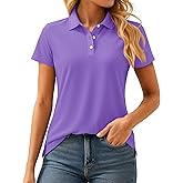 MAGCOMSEN Women's Polos Golf Shirts Short Sleeve UPF 50+ Collared Shirt Quick Dry Tennis Work Athletic Tops