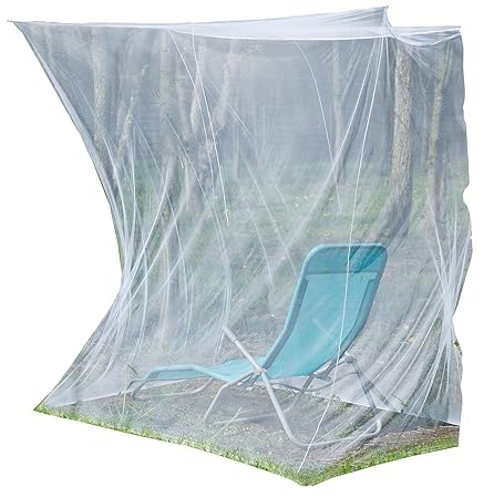 infactory Moskitonetz groß Garten: Moskitonetz für Innen & Außen, 200 x 100 x 200 cm, 220 Mesh, weiß (Moskitonetz draußen)
