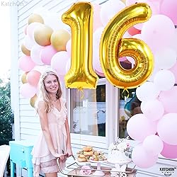 KatchOn, Giant Gold 16 Balloon Numbers - 40 Inch