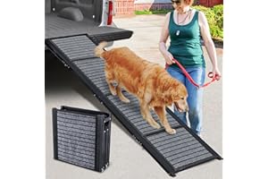 Duckygoo Longest 71" Large Dog Car Ramp,Folding Dog Ramp for Stairs with Anti-Slip Rug Surface,Pet Ramp for Dogs to Get Into a Car,SUV & Trucks,Dog Ramps for Large Medium Small Dogs Up to 250Lbs
