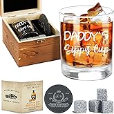 Christmas Gifts,Daddy's Sippy Cup Whiskey Glass 11 OZ, First Fathers Day Gift Ideas for New Dad, Husband, Boyfriend from Daughter Wife Son Kids, Girl Dad Gifts for Fathers Day,Birthday,Christmas