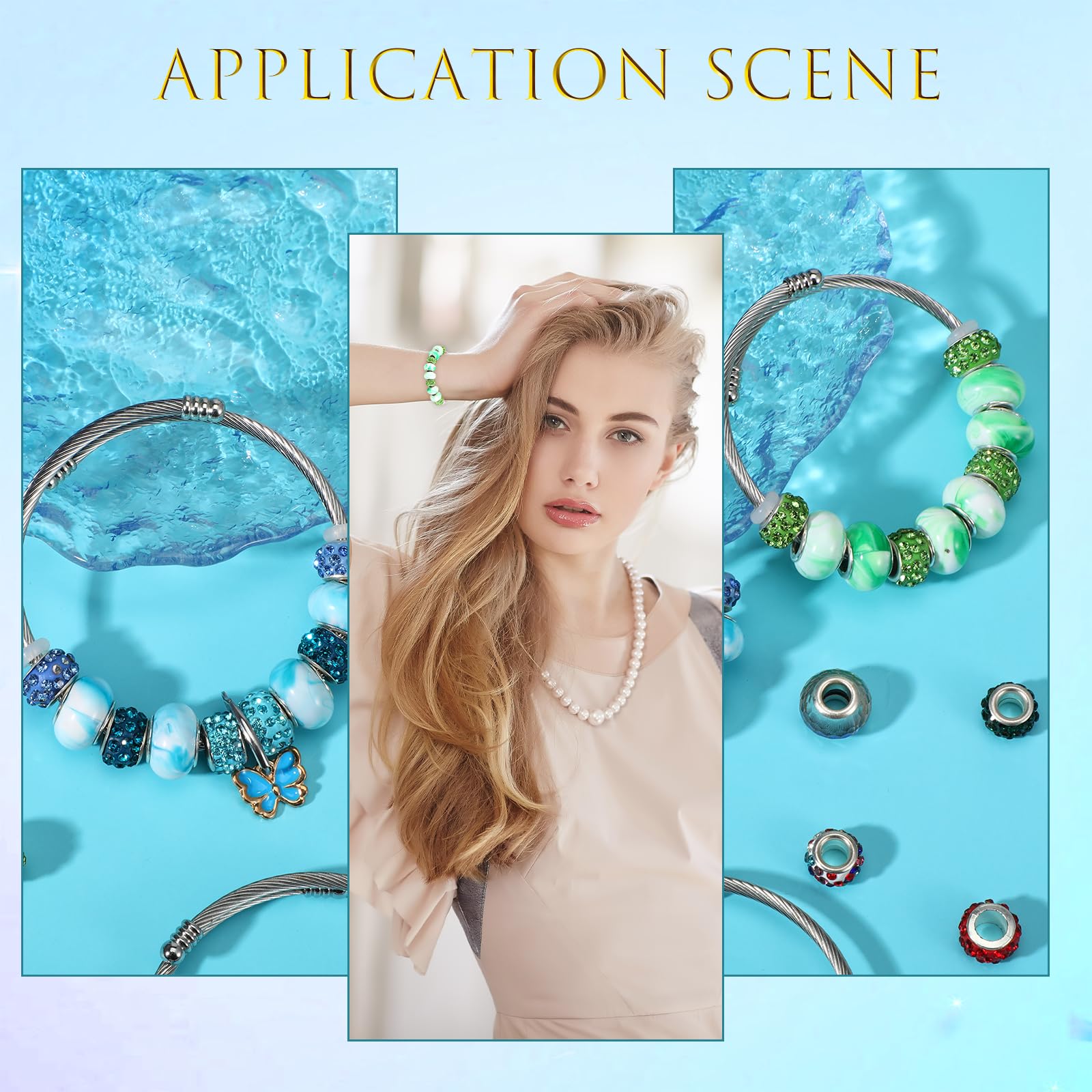 45 Pcs Snake Charm Bracelet Set Stainless Steel Expandable Bangle Bracelets Adjustable Silver Snake Bracelet Chain for Women DIY Jewelry Making Supplies Christmas Birthday Gifts