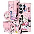 Oqplog for Samsung Galaxy S24 Ultra Case Compatible with MagSafe Ring Holder & Camera Cover Cute Pk Minn Miqi S24Ultra Case Women Girly Funny Phone Protector for Samsung S24 Ultra