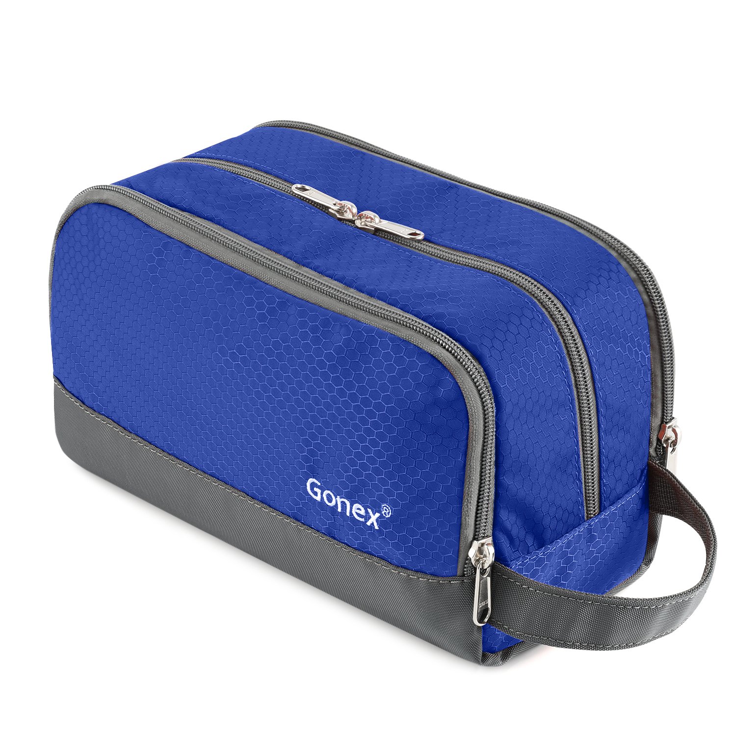 Gonex Men Toiletry Bag with Strap Sport Style Repellent Showerproof Nylon Blue