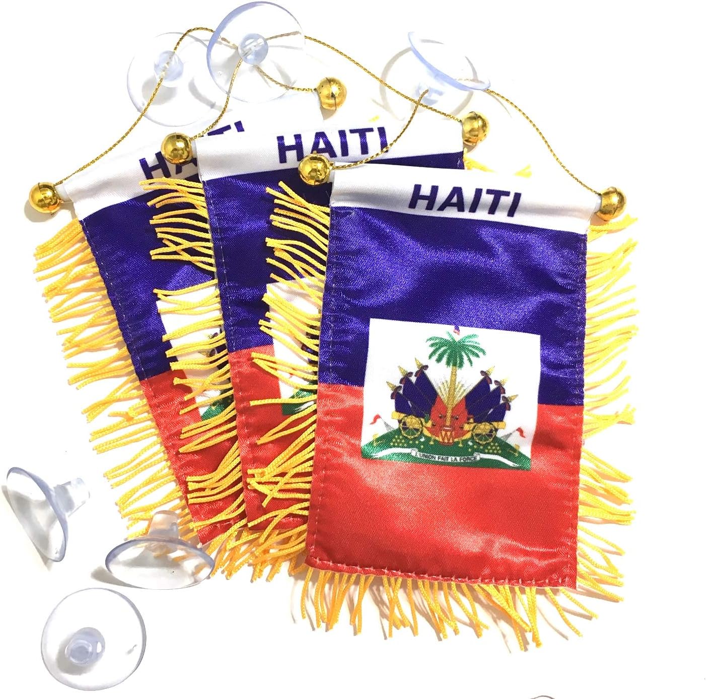PRK 14 Haitian Haiti Flags for Cars Automobiles Home Sticks to Glass Quality & Value Bondye Bon (3)