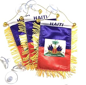 PRK 14 Haitian Haiti Flags for Cars Automobiles Home Sticks to Glass Quality & Value Bondye Bon (3)
