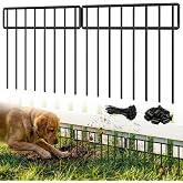 HIHADUUM 20Ft(L) X 13Inch(H) Animal Barrier Fence - 14 Pack Garden Fence Panels, Metal Garden Edging Fence Border No Dig Fencing for Dog Rabbits Ground Stakes Defense and Outdoor Patio Fence Extension