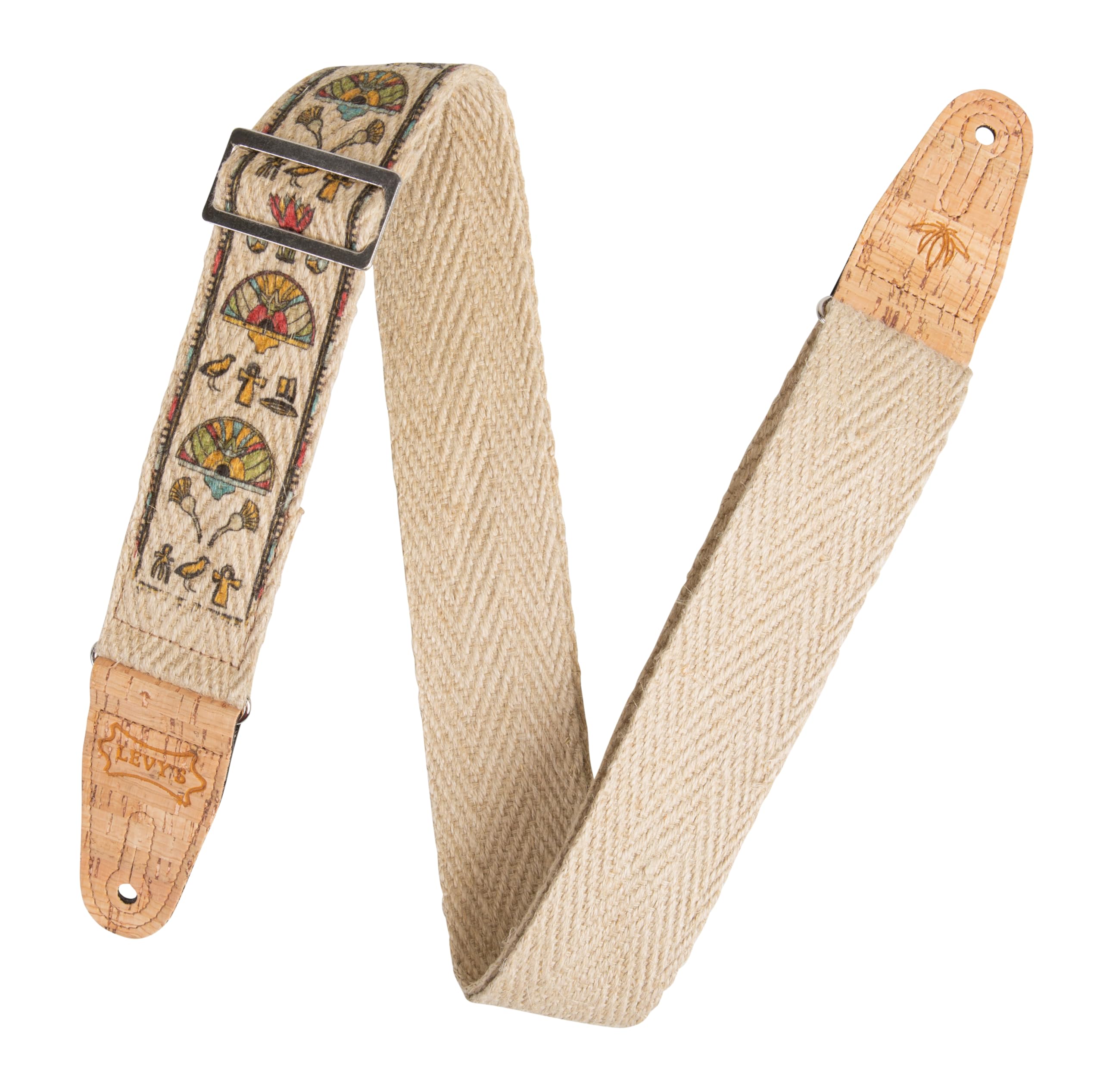 Levy's MH8P-004 Natural Hemp Webbing w Cork Ends and Pocket 2" - Egyptian