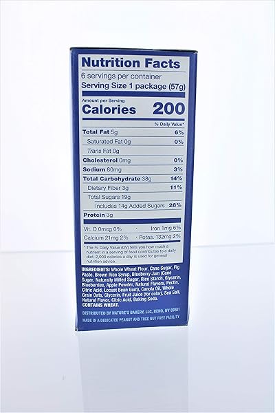 NATURE’S BAKERY BLUEBERRY FIG BARS, 2 OZ, 6 CT