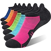 CS CELERSPORT 6 Pack Women's Ankle Running Socks Cushioned Low Cut Tab Athletic Socks