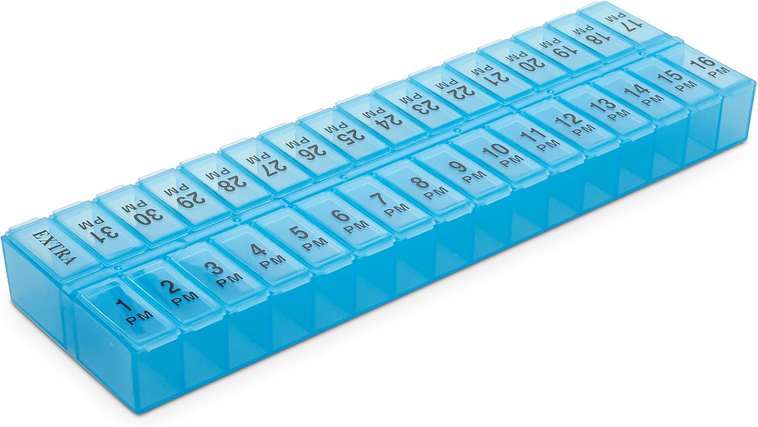 31-Day Color Coded AM/PM Pill Organizer and Vitamin Box Case with Free Pill Splitter & Travel Pill Box (31 Day): Health & Personal Care