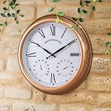 HomeZone 40cm Outdoor Garden Wall Clock 3-in-1 Thermometer & Hygrometer view 1