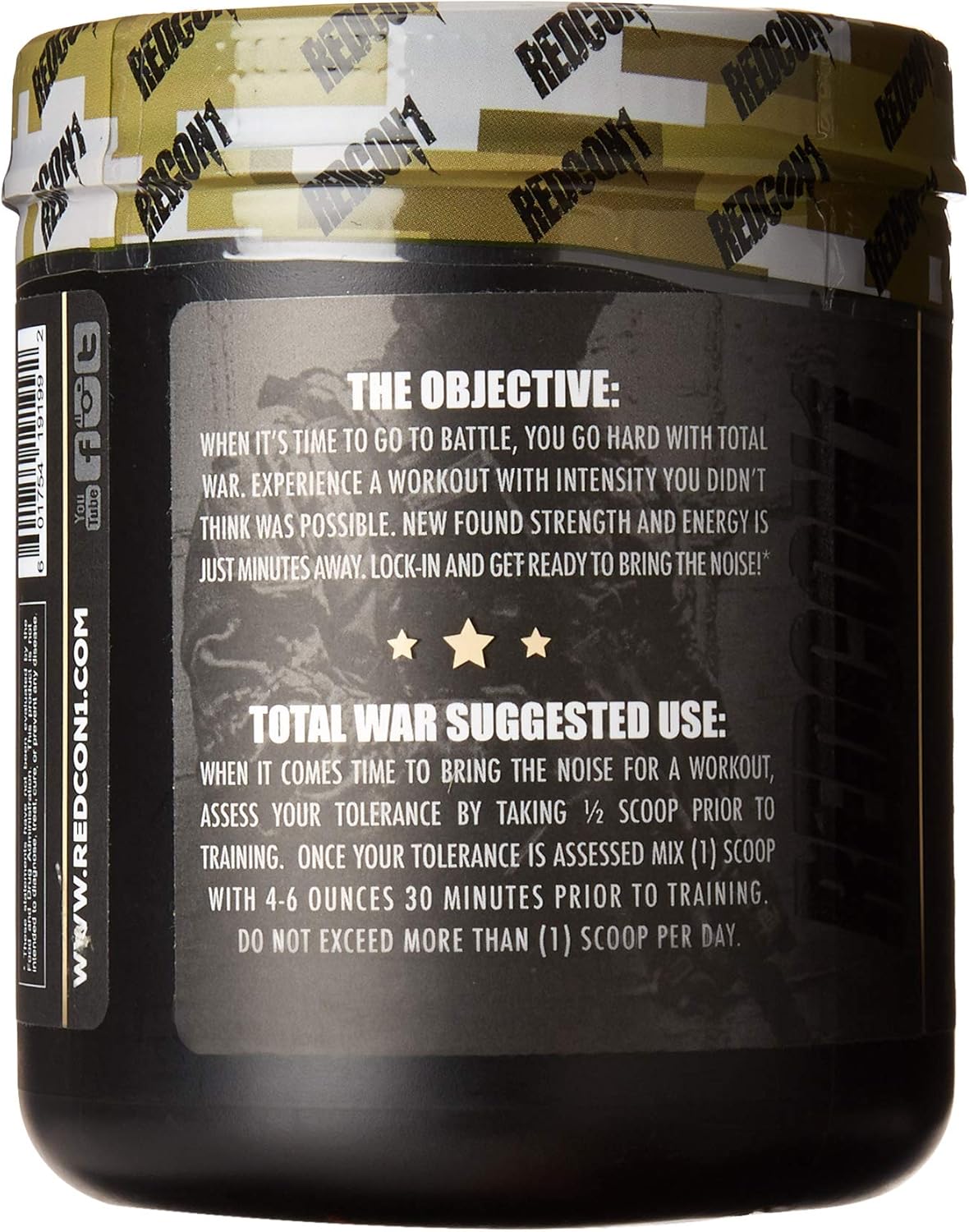 Redcon1 Total War - Pre Workout, 30 Servings, Boost Energy, Increase Endurance and Focus, Beta-Alanine, 350mg Caffeine, Citrulline Malate, Nitric Oxide Booster - Keto Friendly (Strawberry Mango): Health & Personal Care