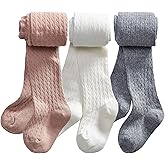 CHUNG Toddler Little Girls Cotton Tights Footed Thick Winter Cable Knit Legging Pantyhose Stocking