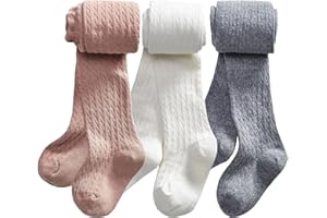 CHUNG Toddler Little Girls Cotton Tights Footed Thick Winter Cable Knit Legging Pantyhose Stocking