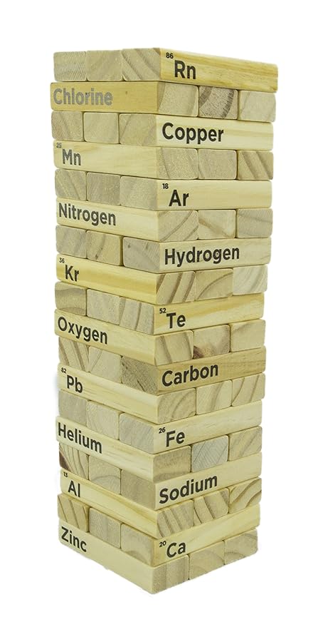Amazon Com Periodic Table Wood Block Tower Stacking Game