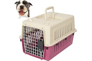 Lucky Tree 4 Size Pet Carrier Cat Carriers Kennel Crate Airline Approved Kitty Travel Cage Plastic Lightweight and Safe to Carry for Puppy Bunny Cats, 2 Color