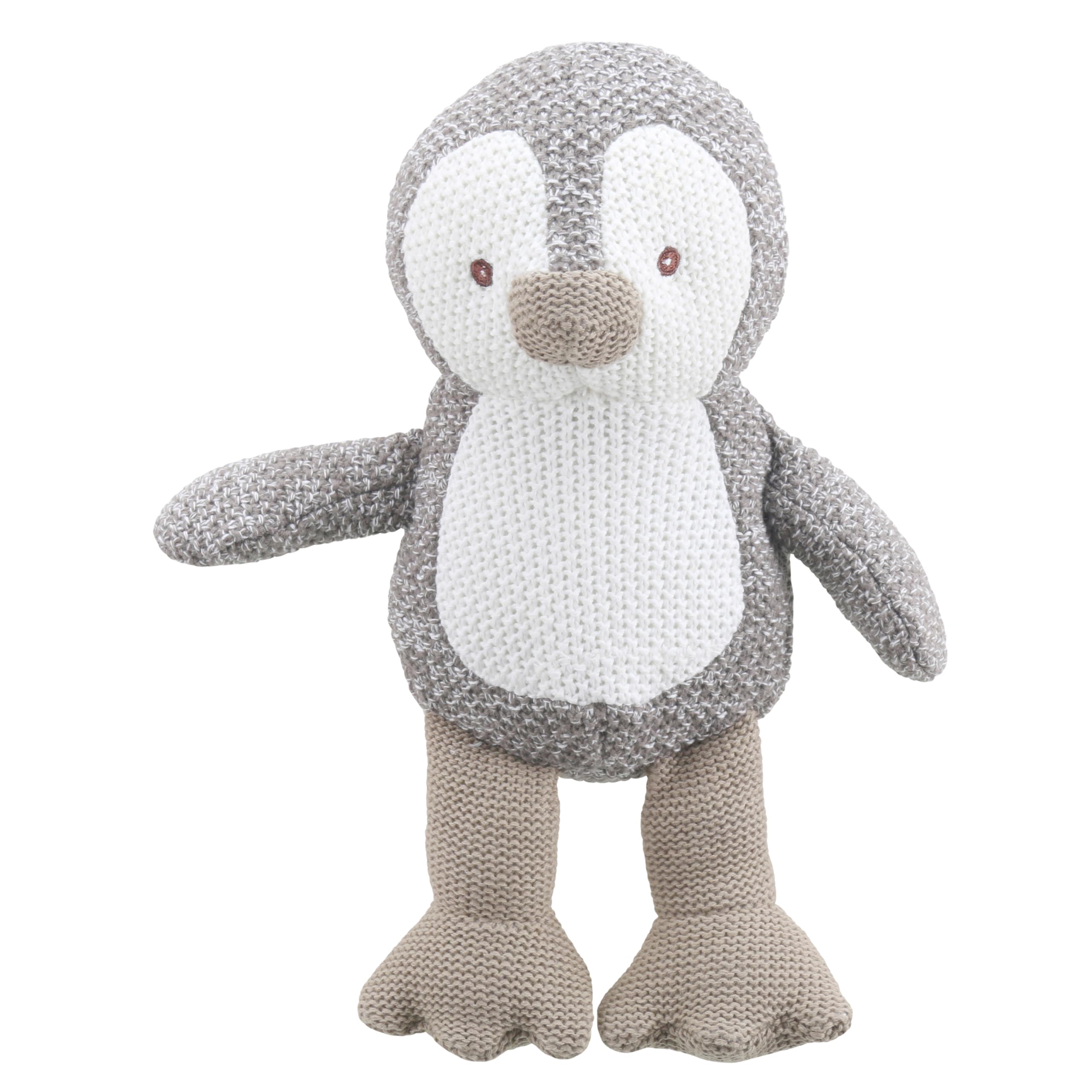 Wilberry - Grey Knitted Penguin Soft and Cuddly Toy - 27cm