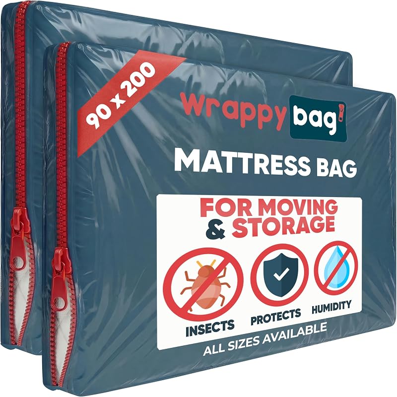 Wrappybag Opaque Mattress Storage Bag Set of 2 – Thick Waterproof Protector
