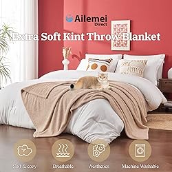 Ailemei Direct Knit Throw Blanket for Bed, Soft