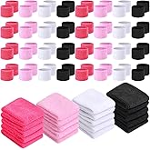 Lounsweer 72 Pcs Wrist Sweatbands Bulk for Kids Teams Sweat Bands Sports Fan Wristbands Wristband Athletic Sports Wrist Bands Kids Sweatbands for Field Day Gym Party Favors (Pink Series)