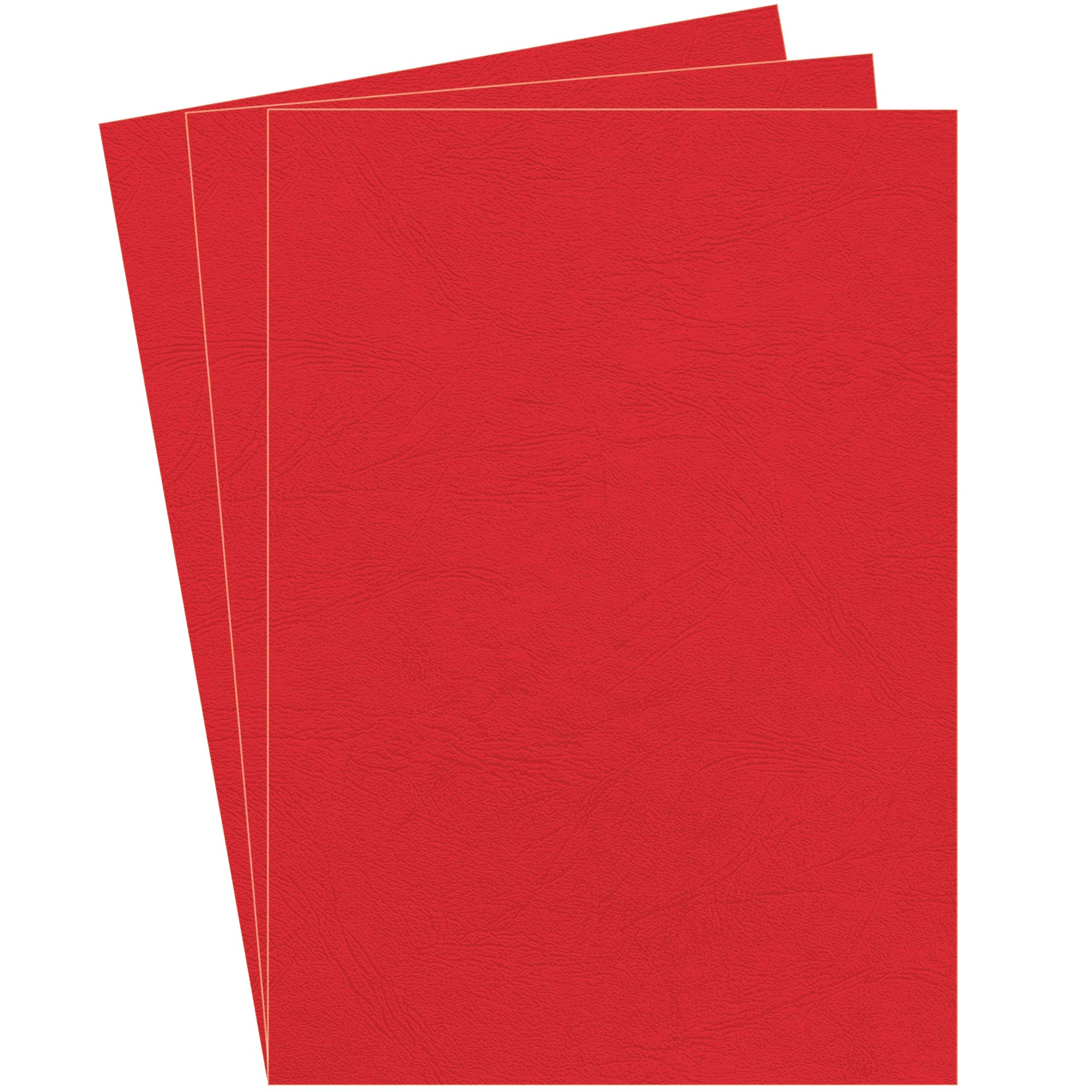Fellowes A4 Leatherboard Binding Covers, 250gsm Heavyweight Leathergrain Finish, FSC Certified, Red, Pack of 100 - Recyclable, Compatible with Comb & Wire Binding