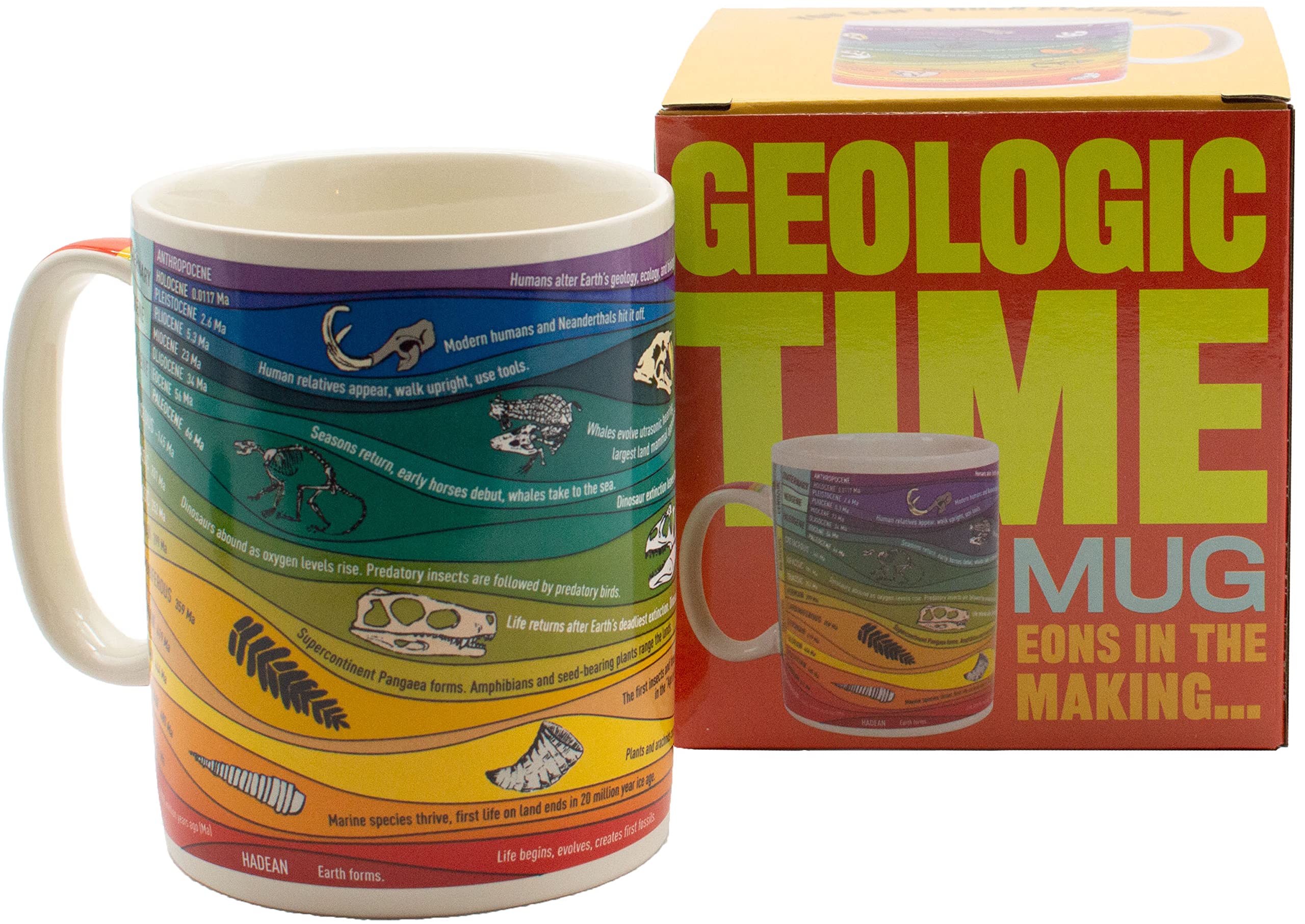 The Unemployed Philosophers Guild Geologic Time Mug - A Colorful Reference of 26 Geologic Eons, Epochs, ERAS, and Major Events - Comes in a Fun Gift Box