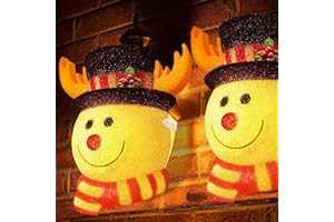 QUICARD 2 Pack Christmas Snowman Porch Light Covers 12 Inch, Outdoor Indoor Holiday Decoration Lampshade for Garage Lights Front Doors Yards Gardens Post Large Lamps Corridors Parties