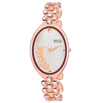 Rose Gold Elegant White Dial Watch for Women