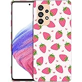 SuzaCase Back Case for Samsung Galaxy A53 5G, Samsung A53 Case with Stylish Strawberry Pink Pattern Design Printed Cute, Sleek Durable Hardshell Protective Case/Cover for Samsung A53 5G