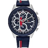 Tommy Hilfiger Men's Multifunction Quartz Watch &ndash; 46mm Stainless Steel Case, Racing-Inspired Design, 5 ATM Water Resistant, Elegant Modern Timepiece, Gift for Him