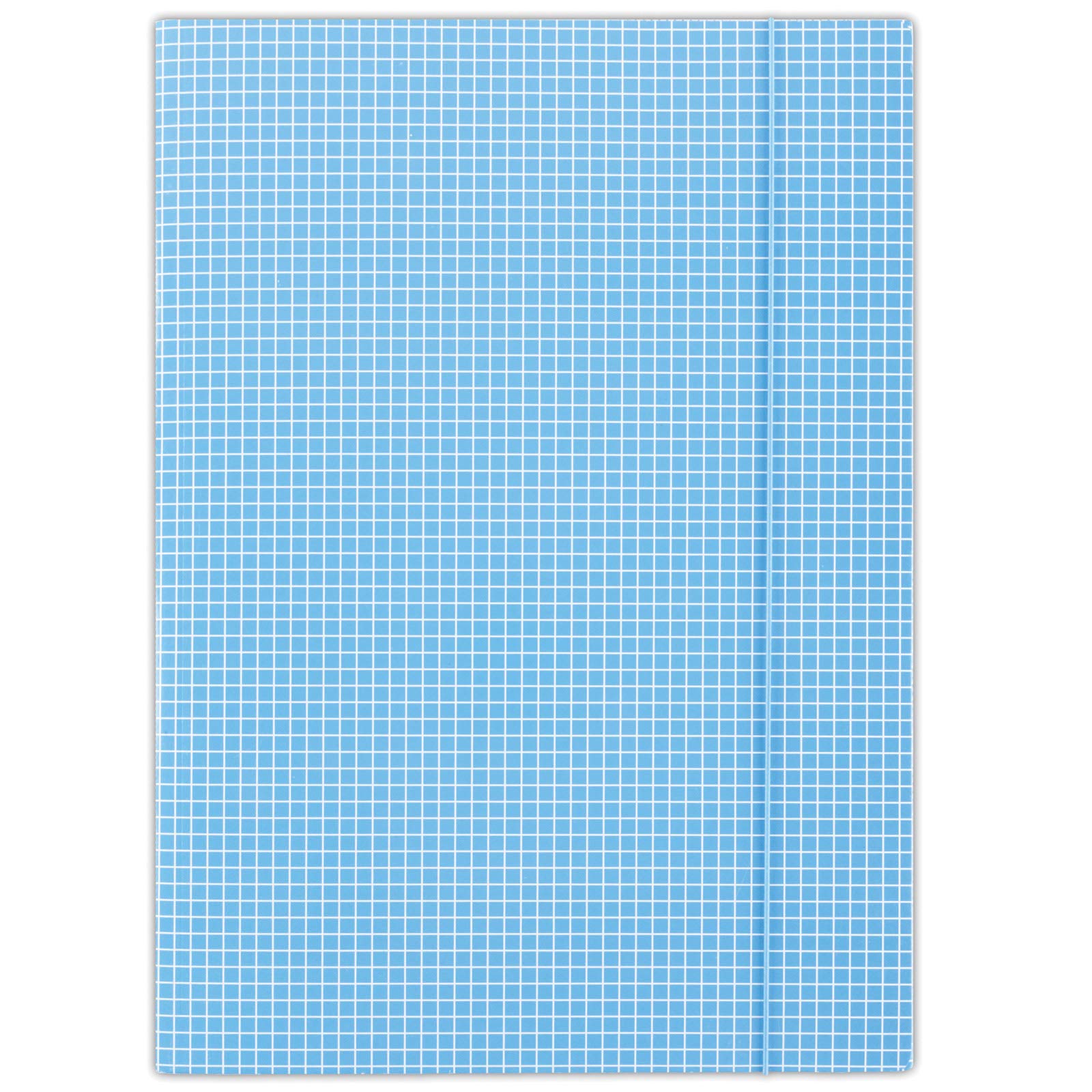 DONAU FEP10 Premium A4 Folder with 3 Folders Made of Strong Cardboard/Cardboard | Checked Print | Single-Sided High Gloss Print | Pack of 25 | Blue | Ideal for Office