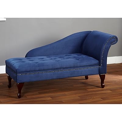 Storage Chaise Lounge Contemporary Lift-Up Tufted Seat Chair