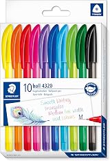 Staedtler 4320 MC10 Rainbow Ballpoint Pens Pack of 10 1.0mm