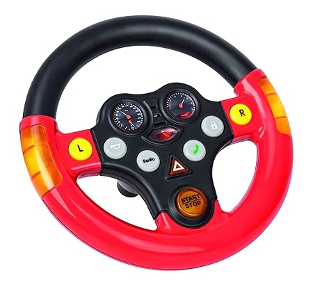 BIG 800056459 - Bobby cars, Zubehör Verkehrssounds Wheel, schwarz, rot