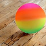 MTS Giant Jumbo 18" Neon Rainbow Rubber Playground Beach Ball - Textured Surface view 2