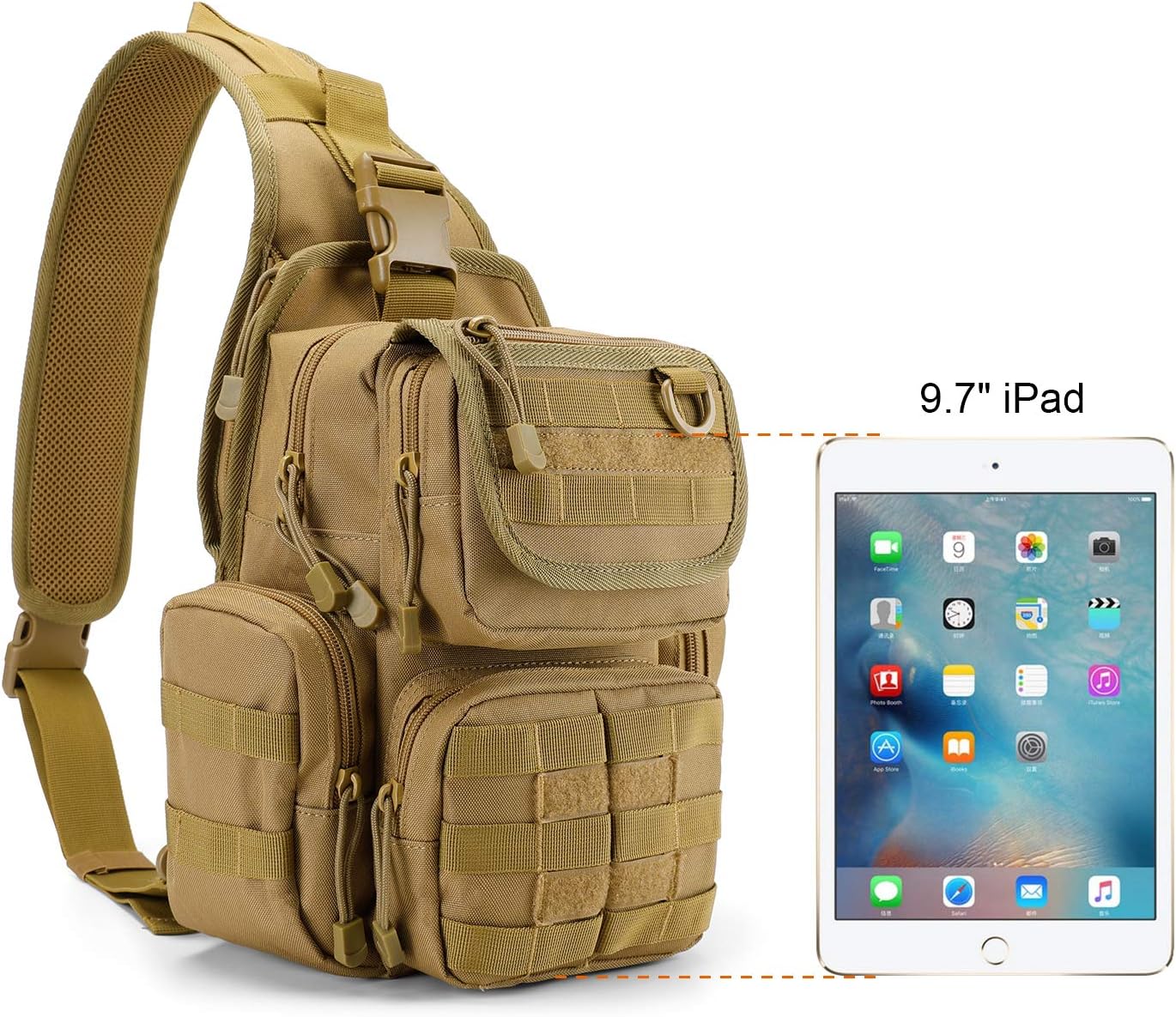 G4Free Outdoor Tactical Sling Backpack Military Sport Daypack Assault Small Shoulder Crossbody Rucksack Chest Pack for Walking Bike Cycling Camping Hiking Trekking - Image 5