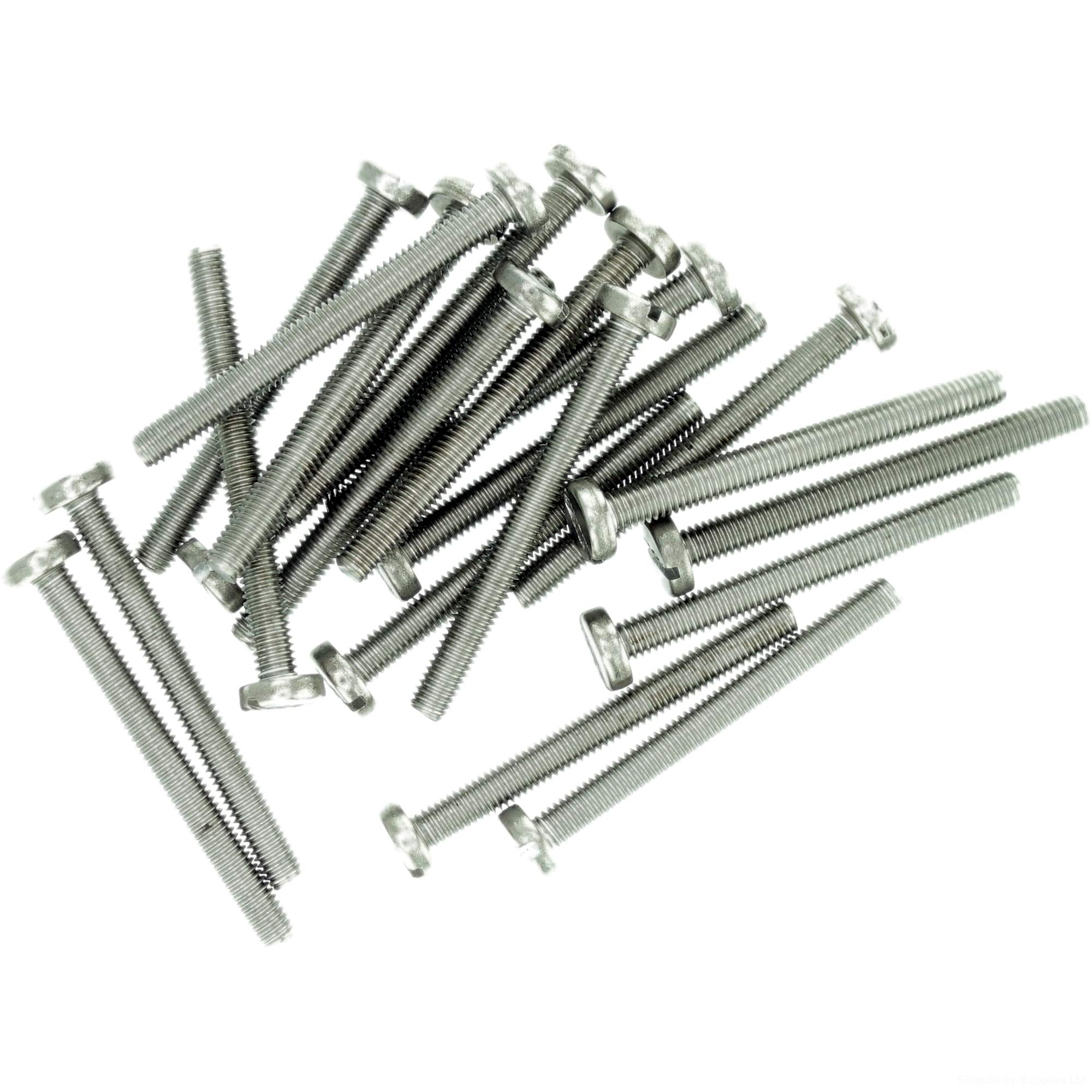 M5 (5mm x 6mm) Slot Pan Machine Screw (Bolt) - Stainless Steel (A2) (Pack of 20)