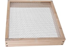 Ciieeo Wooden Garden Soil Sifter with 5mm Mesh Screen 12-inch Soil Shaker for Compost and Rock Filtering