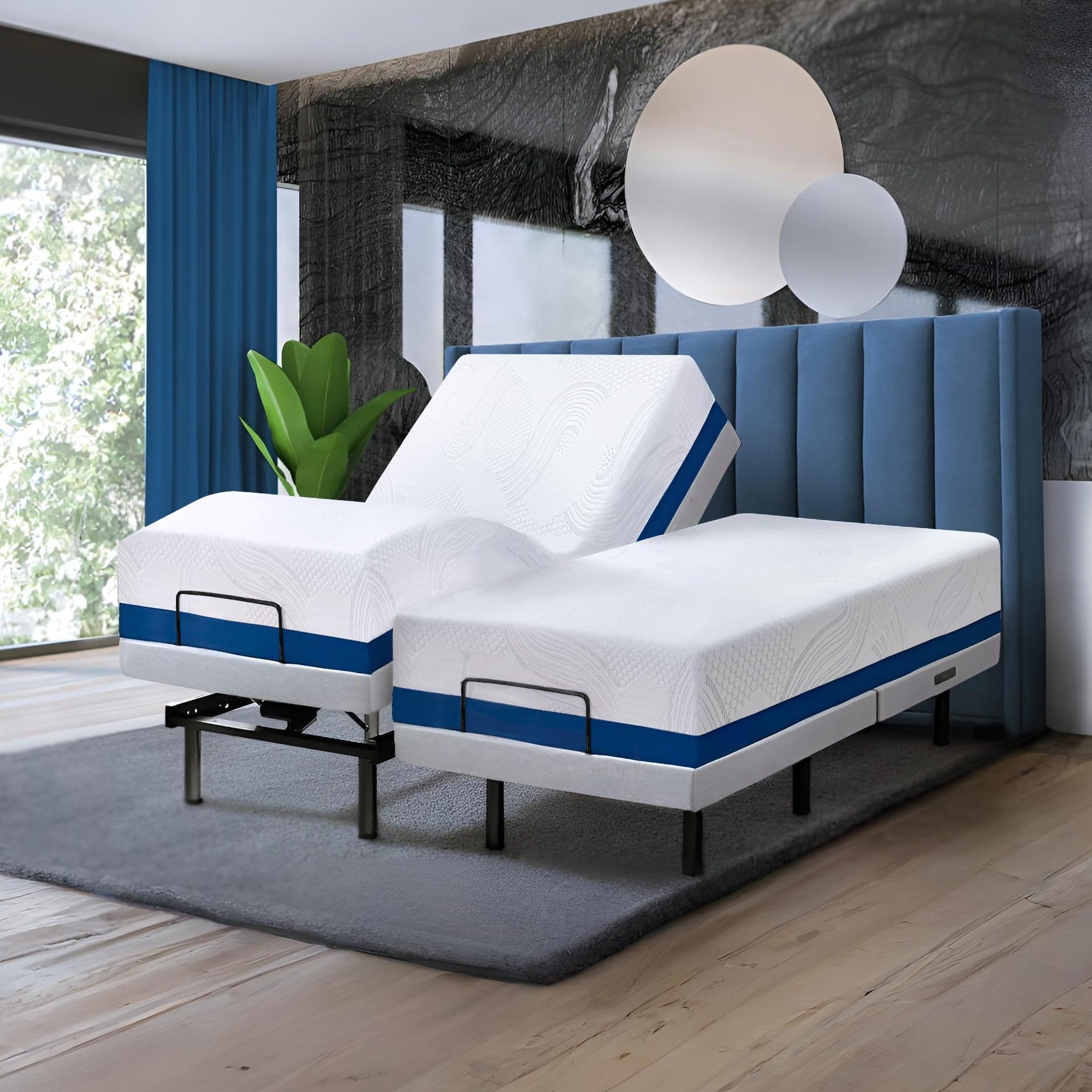 Photo 1 of ***PARTS ONLY***Premium Split King Adjustable Bed with 14 Inch Prime Gel Memory Foam Mattress, Massage, Zero Gravity, Anti-Snore, Programmable Memory Positions, USB, Underbed Lighting, Zero Clearance