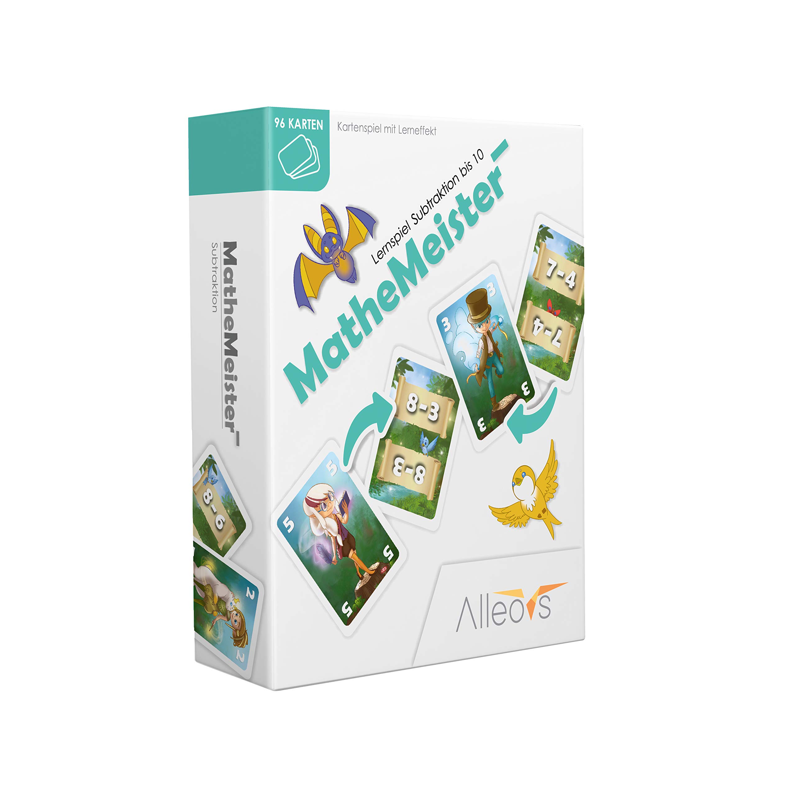 ALLEOVS Maths Master Minus - Educational Game for Subtraction in Maths - Maths substract basics for Primary School - Reaction Game for Children from 6 Years (2-4 Players)