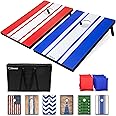 GoSports Portable Cornhole Sets – Choose 4 x 2 ft or 3 x 2 ft Boards - Includes 8 Bean Bags, Travel Case, and Game Rules (Choice of Style)